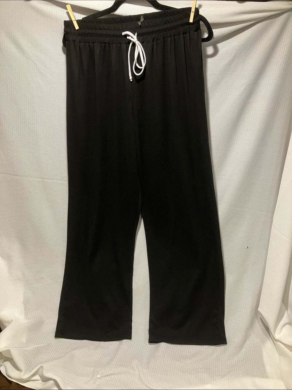 Tart Black Lounge Pajama Pants with White Drawstring